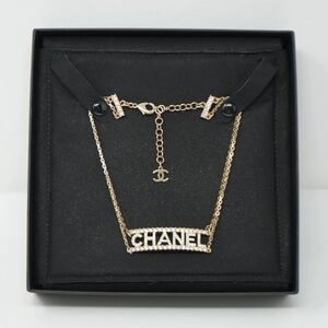 Pre-Owned Chanel CHANEL 2022 Rhinestone Double Chain Choker